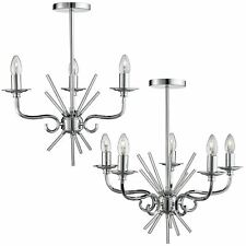 Lighting Collection Chrome Chandelier Ceiling Light Fitting Candle Pendant Lamp