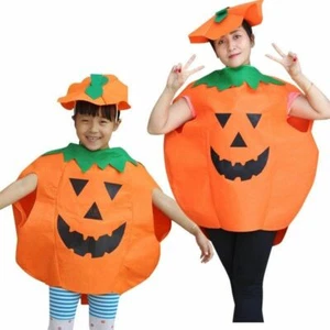 Halloween Partido Disfraces Adultos Niños Calabaza Sombrero Bolso Niños Niñas Naranja - Imagen 1 de 15