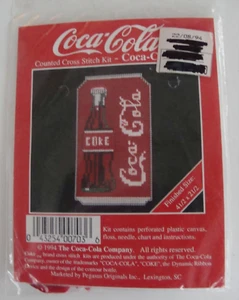NEW VTG 1994 SEALED Coca Cola Bottle Cross Stitch 4.5x2.5” Kit - Picture 1 of 6