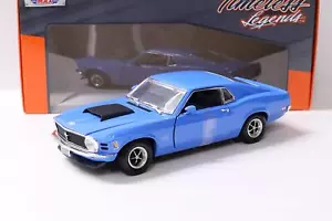 1:18 Motore Max 1970 Ford Mustang Boss 429 Coupe Blu - Foto 1 di 4
