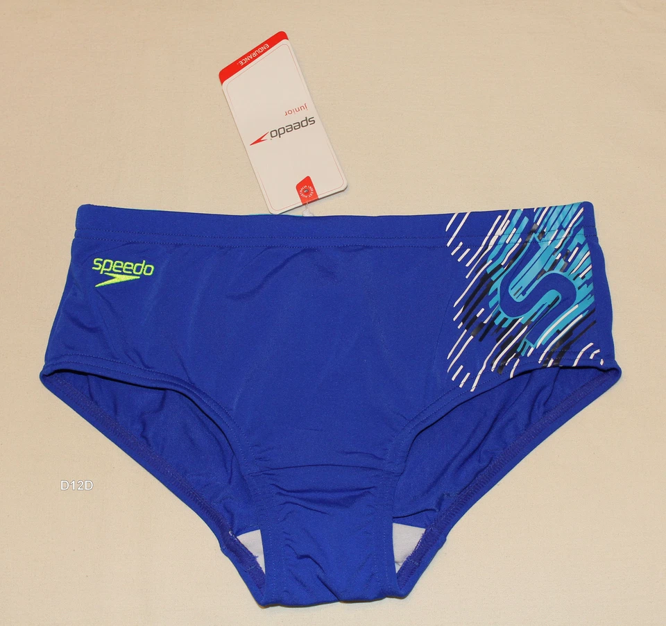 Speedo Endurance Boys Blue Powerflux Printed Brief Bathers Size 12