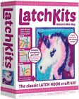 Kahootz Latchkits Latch Hook - Unicorn - Mini Rug Craft Kit Canvas Precut Yarn 