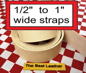 1/2" to 1" Vegetable Tanned Tooling Leather Belt Blanks, Straps SPECIAL DISCOUNT - Picture 1 of 4