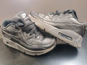 Nike Air Max 90 GS Shoes Size 12C 833414-001 Black Lace Up Sneakers Preschool  - Picture 1 of 10
