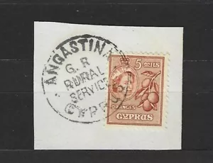 CIPRO ANGASTINA G.R FRANCOBOLLO POSTALE RURALE ANNULLARE IL Q.E 1955 FRANCOBOLLO SU PEZZO - Foto 1 di 1