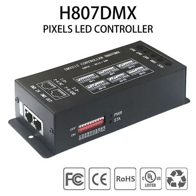 H807DMX512 1024Pixels WS2811 WS2812B WS2815 Led Strip Controller DMX Stage Light - Image 1 of 4