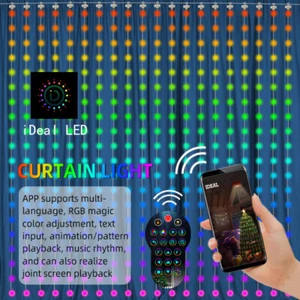 WS2812B Window Curtain Lights Multicolor Fairy LED String Light Decor DC5V - Picture 1 of 13