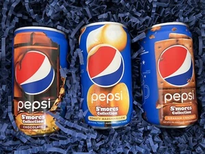 Pepsi S'mores LIMITED EDITION 3 Cans Set Smores Collection Sweepstakes - Picture 1 of 10
