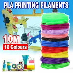 100M 10 Colours 3D Pen Filament PLA 1.75mm Plastic Rubber Printing Filaments AU - Picture 1 of 14