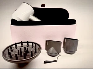 Dyson Hair Dryer HD01 White Iron Supersonic Carrying Case & Attachments - Picture 1 of 9