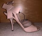 Miu Miu Nude Patent Leather Bow Slingback Heel Sandals Shoes Size 9.5 It 40