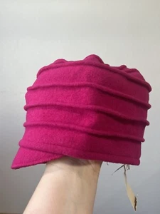 Womens 100% Wool Cap Beret 1920s Winter Beanie Cloche Bucket Hat ( G) - Picture 1 of 6