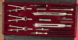 Drafting Set Montgomery Ward 14 Items Made in West Germany 53-5753 Great Set! - Picture 1 of 5