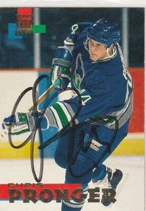 Carta da hockey firmata Chris Pronger autografata Hartford Whalers 1994-95 - Foto 1 di 1