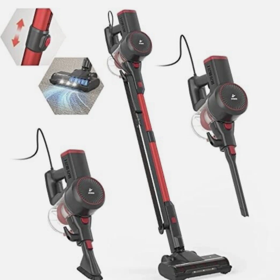 Afoddon Aspiradora con Palo con Cable, 600W 20Kpa Aspiradora con Palo Antienredos Mo Foto 1 de 4