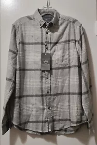 Report Collection Men's Grey Plaid Flannel Long Sleeve Shirt Size S - Picture 1 of 3