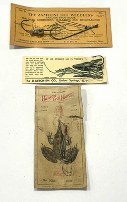 Lote de 3 señuelos de pesca arnés rana Zamboni pflueger U KETCH EM raros de colección ¡Bonito! Foto 1 de 4