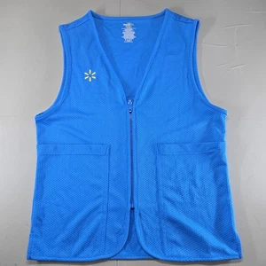 Walmart Vest Mens XS Blue Employee Adults Work Proud Associate Logo Zip - Picture 1 of 11