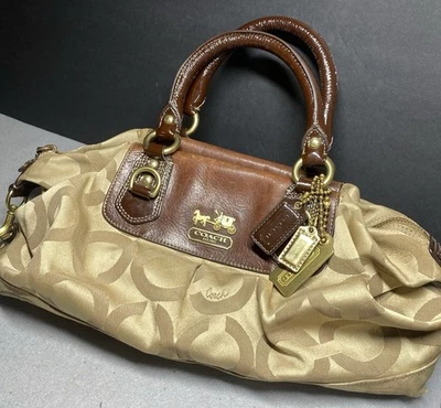 Coach Large Op Art Sabrina Brown,H0826-12943, Leather Purse Bag Satchel - Image 1 of 4