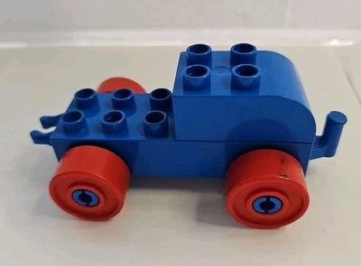 Lego Duplo Train Base Blue Red Wheels 5" Long - Image 1 of 4