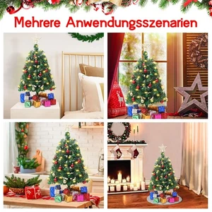 60cm Mini Künstlicher Weihnachtsbaum Tannenbaum Beleuchtet Geschmückt Christbaum - Bild 1 von 4