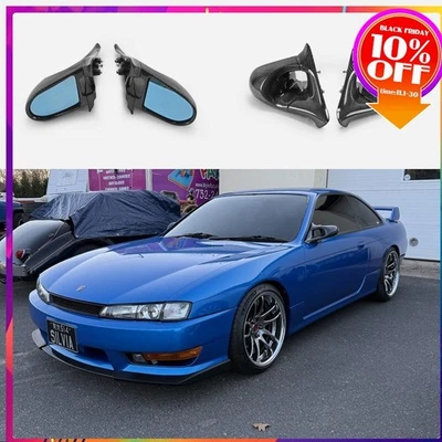 For Nissan Silvia 200SX S14 S14A (RHD) Carbon Fiber Side Rearvive GND Mirror - Image 1 of 4