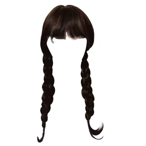 Peluca Cosplay Wednesday Addams Larga Negra Pelucas Sintéticas para Cabello Tamaño Universal - Imagen 1 de 12