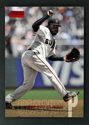 Stadium Club #5 2018 Johnny Cueto lámina roja San Francisco Giants Foto 1 de 2