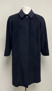 Burberry London Navy Angora Wool Blend Car Coat Mid-Thigh Overcoat UK 10 / US 8 - Picture 1 of 24