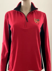 Camicia donna Lauren Active Ralph Lauren rossa e nera mezza zip manica lunga M - Foto 1 di 4