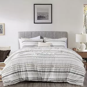 Chezmoi Collection 4-Piece Clip Jacquard Cotton Comforter Set Queen, Boho Chi... - Picture 1 of 9
