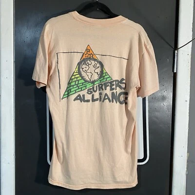 Camiseta Surfer Alliance Surfing Naranja Claro Años 80 De Colección Talla Mediana  Foto 1 de 4