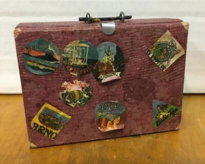 Vintage Czechoslovakia Souvenir Miniature Suitcase w/ 10 Photographs  - Picture 1 of 3