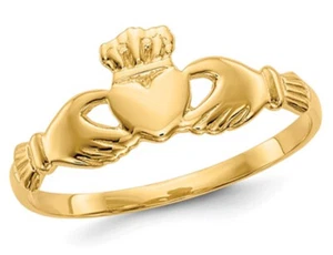 Ladies Claddagh Ring in 14K Yellow Gold - Picture 1 of 5