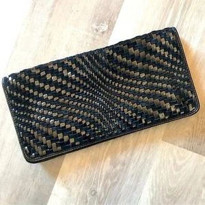 Pochette oversize Cole Haan Genevieve tessuto astratto vernice e pelle scamosciata - Foto 1 di 12