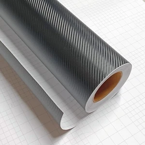 3D Carbon Fiber Film Twill Weave Vinyl Sheet Roll Wrap () 12" X 60" Black New - Picture 1 of 7