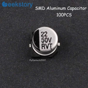 100 pz Condensatore Elettrolitico Alluminio 22UF 50 V SMD 6,3*7,7 mm - Foto 1 di 3