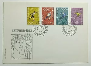 1971 Liechtenstein Sapporo Japan Olympic Games First Day Cover  #493-495-498-499 - Picture 1 of 2