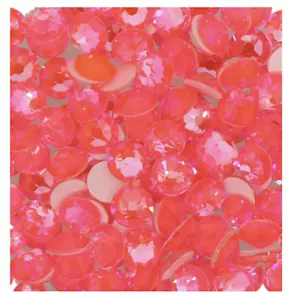 ELECTRIC NEON ORANGE DELITE IHC 2088 Flatback Rhinestone 12ss 16ss 20ss 30ss - Picture 1 of 6