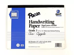 Pacon Handwriting Paper Grade 3 1/2” x 1/4” Alternate Dotted Ruling 8.5” x 11” - Picture 1 of 3