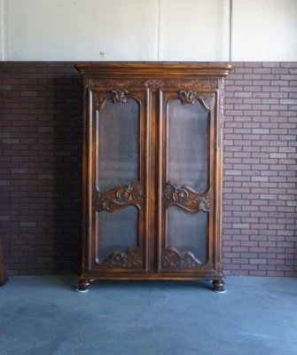 French Provincial Cabinet ~ China Hutch ~ Display Cabinet ~ Bookcase ~ Curio - Image 1 of 4