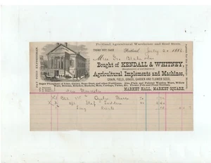 Portland Maine 1886 receipt from Kendall & Whitney agricultural tools & machines - Picture 1 of 4