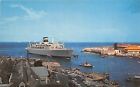 Curacao Netherland Antilles 1950s Postcard Harbor Entrance Cruise Ship
