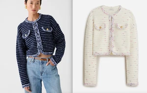 NWT J.Crew $198 Cropped lady jacket in marled yarn, Ivory Sesame, Sz S - Picture 1 of 6