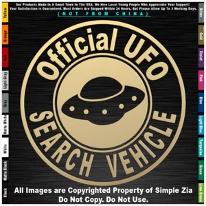 Calcomanía de pegatinas oficial de vehículos de búsqueda OVNIs OVNIs OVNIs Roswell Space Area 51 - Imagen 1 de 12