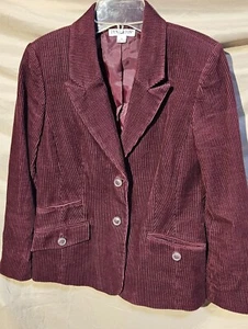 CHAQUETA BLAZER DE PANA Pendleton Petites Rojo Borgoña Talla 8 Excelente 2 Botones - Imagen 1 de 14