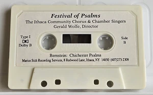 FESTIVAL OF PSALMS - THE ITHACA COMMUNITY CHORUS & CHAMBER SINGERS Cassette Tape - Picture 1 of 2