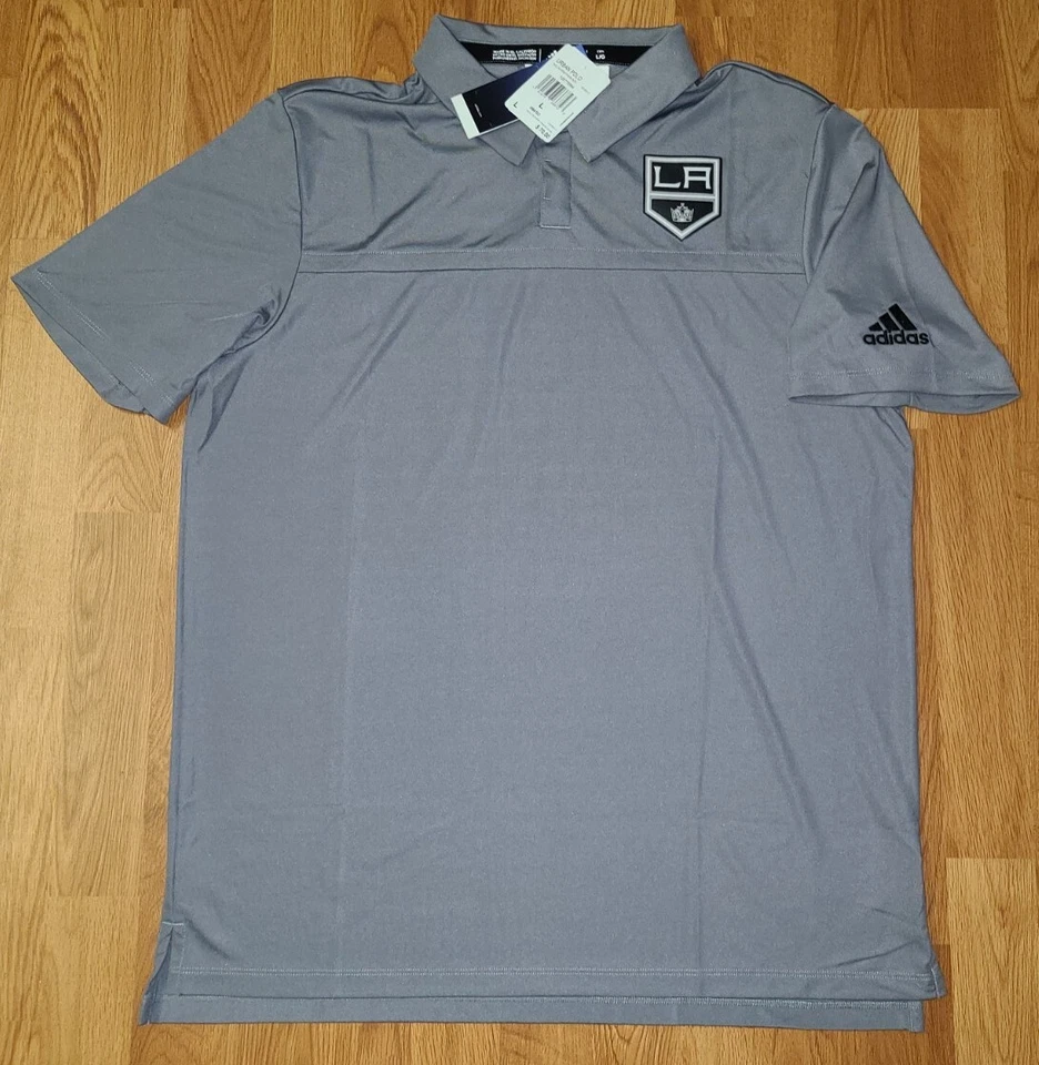 Adidas NHL Men Sz Large Los Angeles Kings Aeroready Licensed Urban Polo Shirt