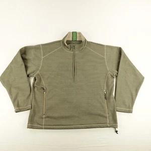 Cabelas Sweater Mens XL Green Brown Fleece 1/2 Zip Pullover Hunting Outdoors ^ - Picture 1 of 11