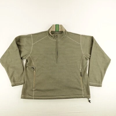 Cabelas Sweater Mens XL Green Brown Fleece 1/2 Zip Pullover Hunting Outdoors ^ - Image 1 of 4